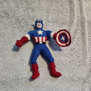 Jakks Marvel Super Hero Squad Captain America  Plush 14" Comics Blue and Black